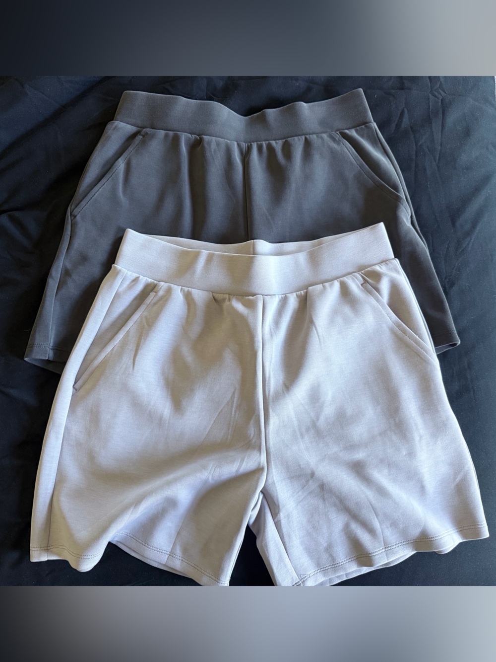 Women's lazy pants size small shorts Set in Light Gray and Charcoal